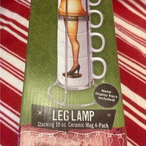 “A Christmas Story” Leg Lamp Stacked Ceramic Mugs 4-Pack
